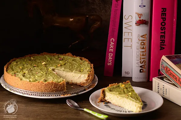 Tarta de queso con pistachos