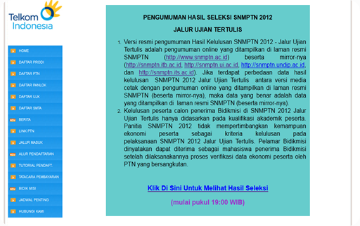 Pengumuman SNMPTN Ujian 2012 Pengumuman SNMPTN Ujian 2012