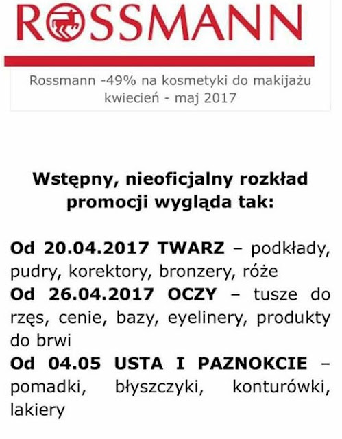 (Nieoficjalnie) Promocja Rossmann -49% 2017