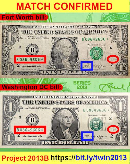 Project 2013B Confirmed Match of duplicate serial number on series 2013B star notes