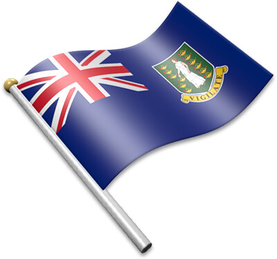 The British Virgin Island  flag on a flagpole clipart image