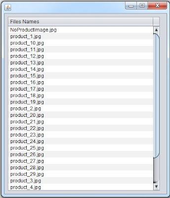 jtable files names list