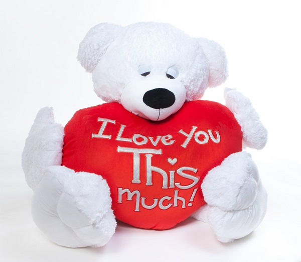 I Love You This Much! White Teddy Bear 