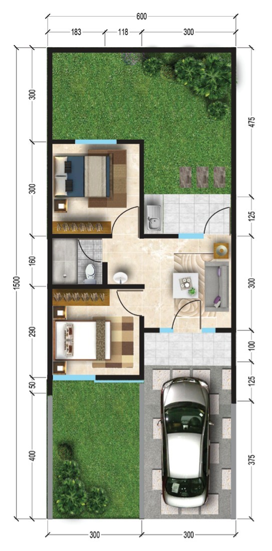 Kumpulan Model Desain Rumah 6 X 15 Terbaru