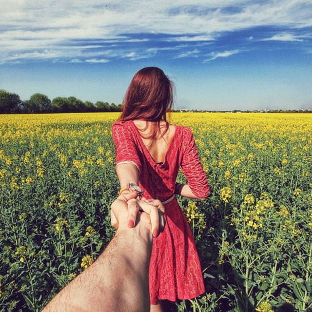 Photographer Murad Osmann creatively documents his travels around the world with his girlfriend leading the way in his ongoing series known as Follow Me To. Chronicling his adventures on Instagram, the Russian photographer composes each shot in a similar fashion. We see each landscape from the photographer's point of view with his extended hand holding onto his girlfriend's in front of him.