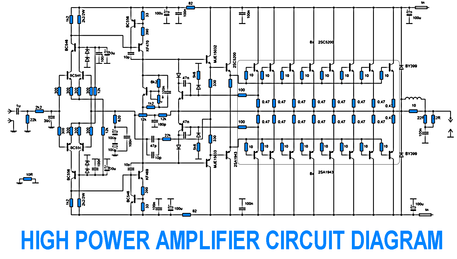 Wiring Schematic diagram 700W Power Amplifier with 