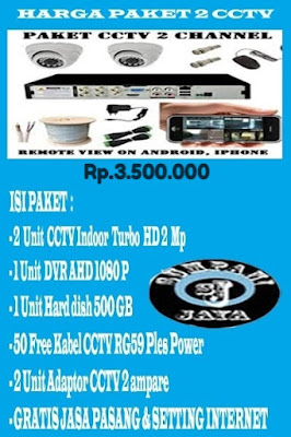 HARGA PAKET 2 CCTV 2Mp