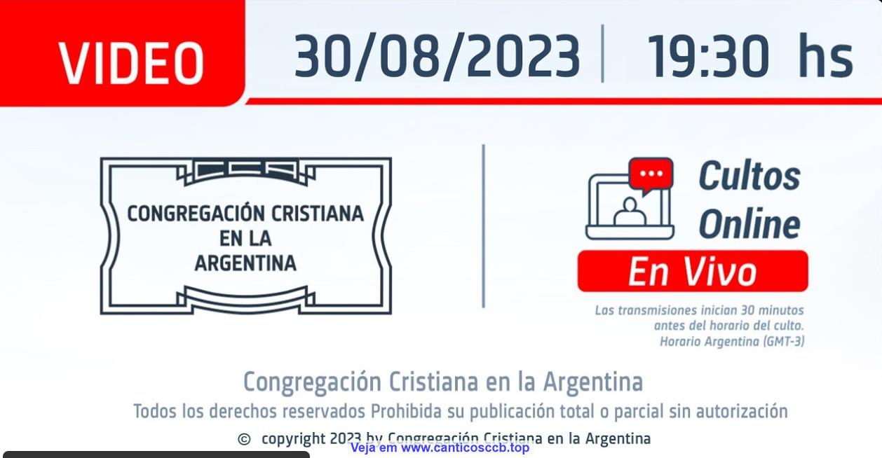 Santo Culto a Dios 30/08/2023 19:30 (Argentina) Daqui a pouco!