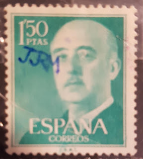 Sello españa 1956 Francisco franco color verde