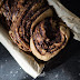 Dark chocolate, poppy seeds and walnuts babka with salted syrup