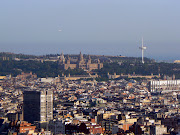 View of all of Barcelona, huge brown building is Presidential Palace,