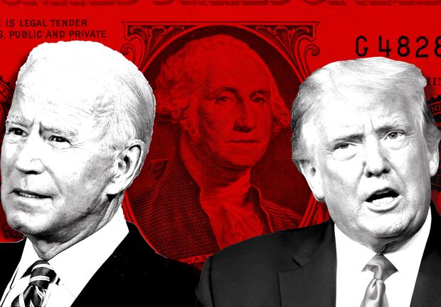 Trump y Biden baja el dólar