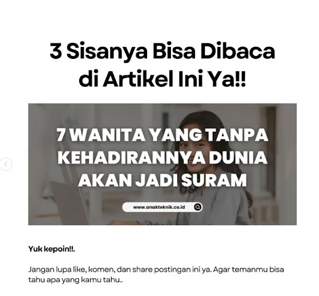 Contoh Microblog untuk Konten Instagram