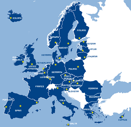 additional EU countries map of europe countries. additional EU countries