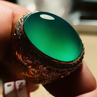 Batu Bacan Doko Mejiko Tanah Hitam Green Metalic BC088 Super HQ Giwang Istimewa