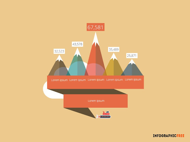 Retro Mountains with Data chart