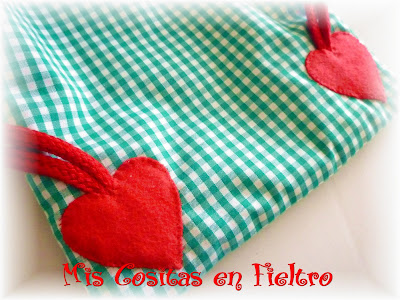 bolsa, merienda, mochila, patchwork, fieltro, aplique, caperucita, lobo, little red riding hood, bag, foodbag