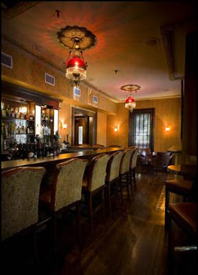 The bar area of haunted Forepaugh's Restaurant, a fine French restaurant in St. Paul, Minnesota