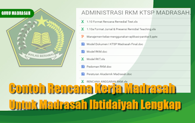 contoh rencana kerja madrasah untuk MI