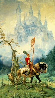 Peinture représentant un chevalier