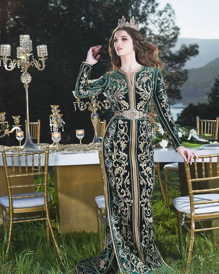 caftan velours vert royale mariée luxe 2020