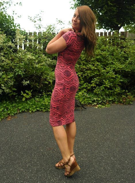 pink patterned dress