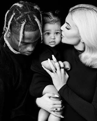 Kylie with partner Travis Scott and baby Stormi