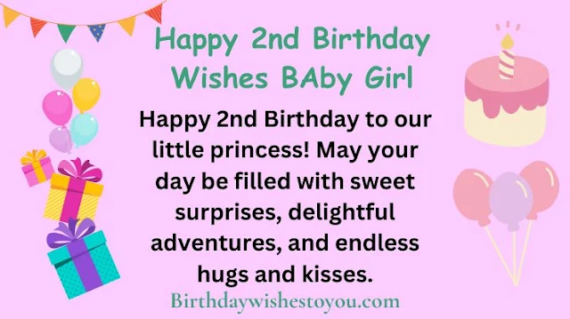 Best Happy 2nd birthday wishes for baby girl