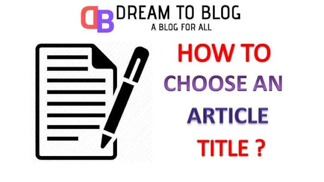 How To Choose A Proper Article Title