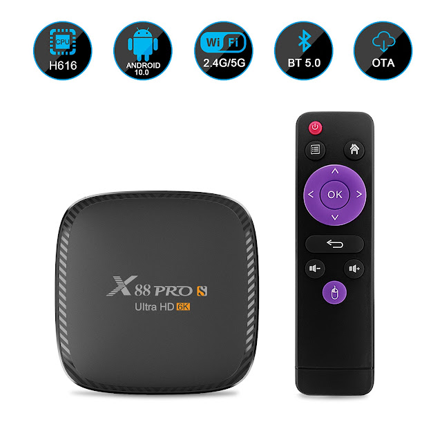 X88 PRO S Allwinner H616 4GB RAM 128GB ROM bluetooth 5.0 2.4G 5G WiFi 6K Android 10.0 Smart TV Box Streaming Media Player