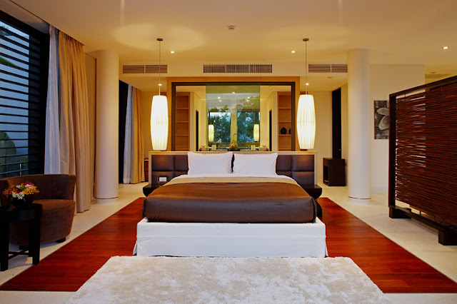 Photo of modern thai bedroom in modern villa 
