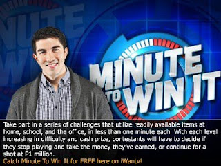 Minute to Win It Pinoy Edition Franchised edition of Shine International's | ABS-CBN Kapamilya Network