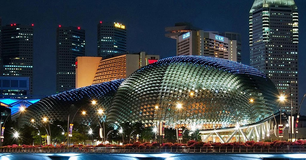  Foto  Foto  Pemandangan  Kota Singapura di Malam  Hari 