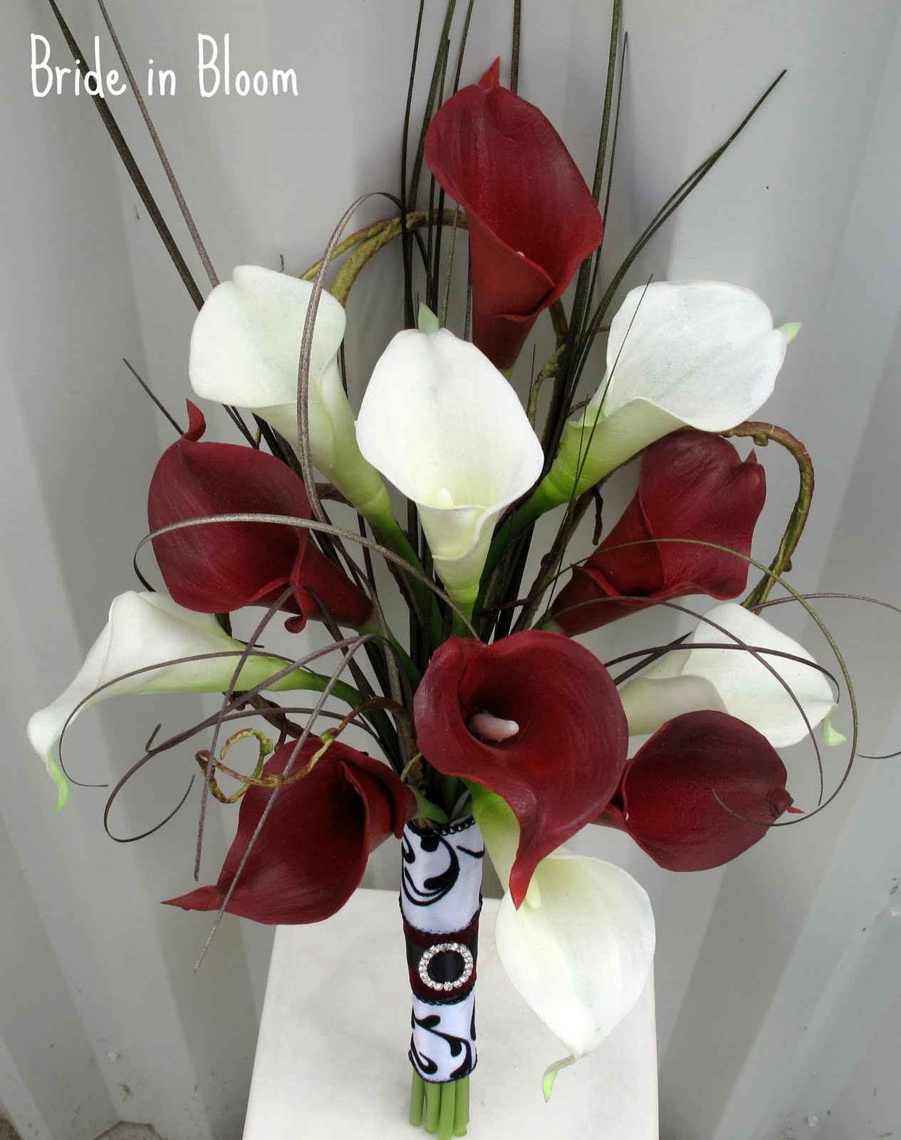 Bridal bouquet real touch red