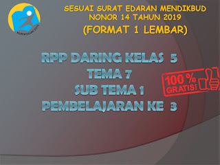 RPP Daring Kelas 5 Tema 7 Subtema 1 Pembelajaran ke 3 ...