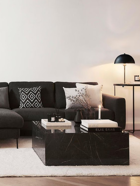 almofadas que combinam com sofá preto