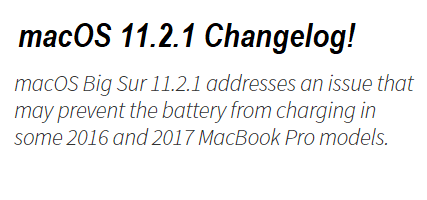 macOS 11.2.1 Changelog