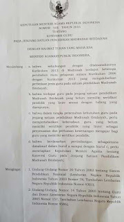  Keputusan Menteri Agama Republik Indonesia  KMA No. 303 Tahun 2020, Konversi Guru Mata Pelajaran ke Guru Kelas MI