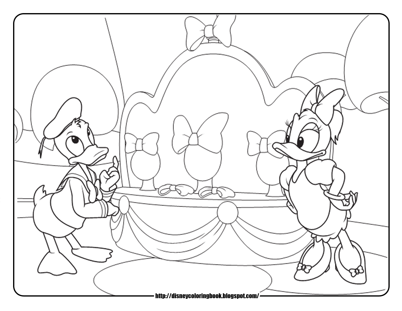 mickey mouse coloring pages donald duck daisy