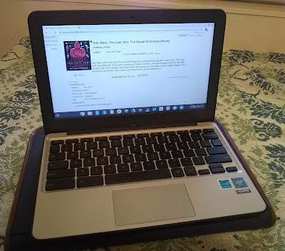 Chromebook displaying a book's library catalog record