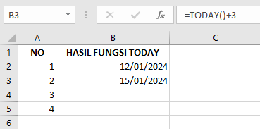 Cara Menggunakan Rumus Fungsi TODAY di Microsoft Excel dan Contohnya