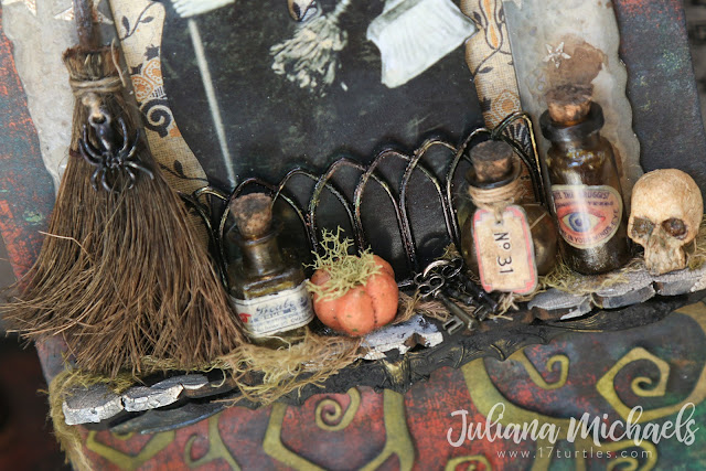 The Witching Hour Halloween Mixed Media Tag featuring Tim Holtz Halloween products 