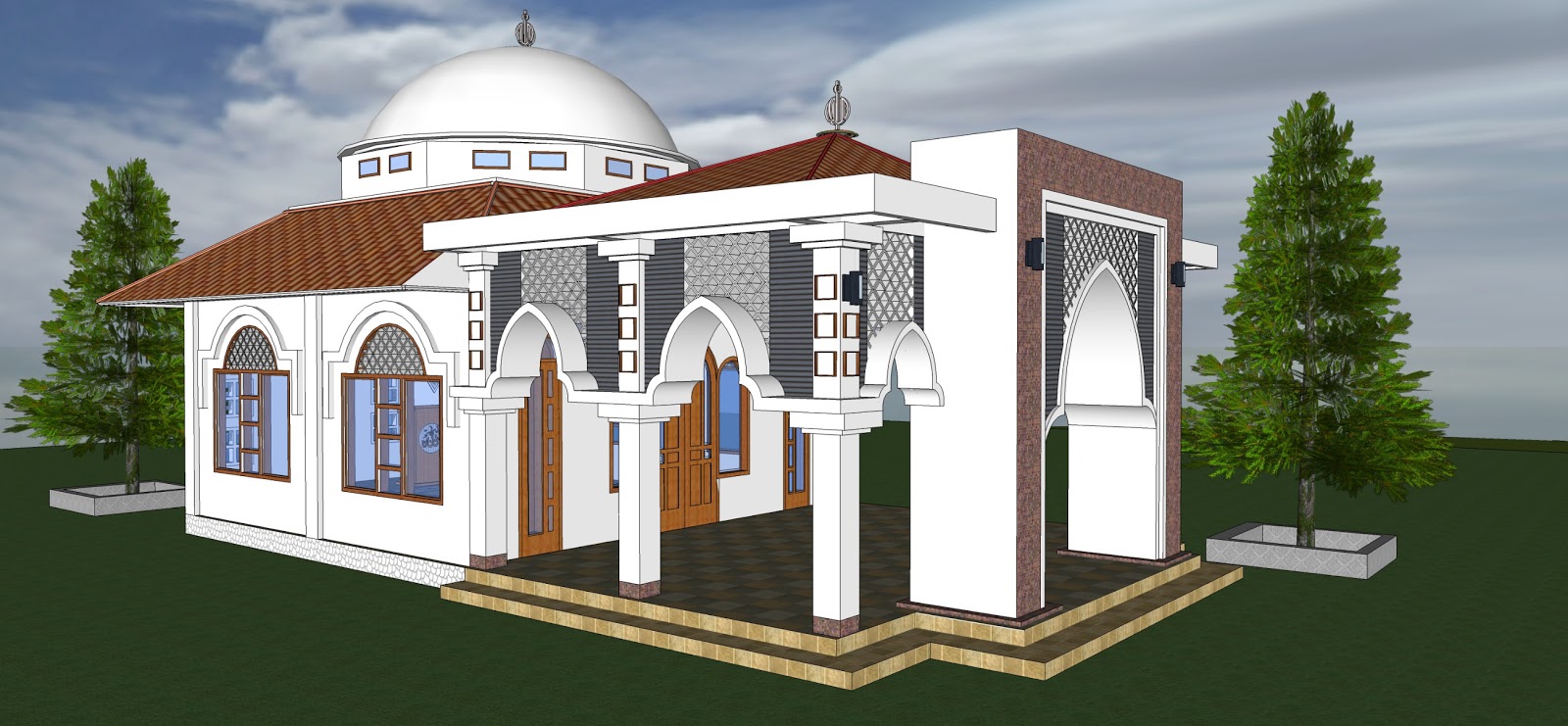 96 Gambar Sketsa  Masjid  Yang Mudah Gudangsket