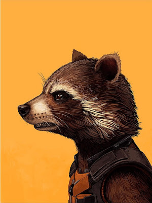 Guardians of the Galaxy Rocket Raccoon Marvel Portrait Print by Mike Mitchell x Mondo