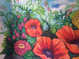 garden mural portland, portland mural, portland oregon mural, portland oregon muralist, poppy mural, flower mural