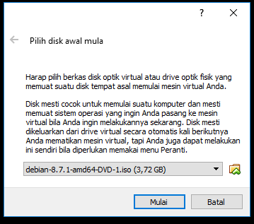 Pilih File Iso Debian 8.7