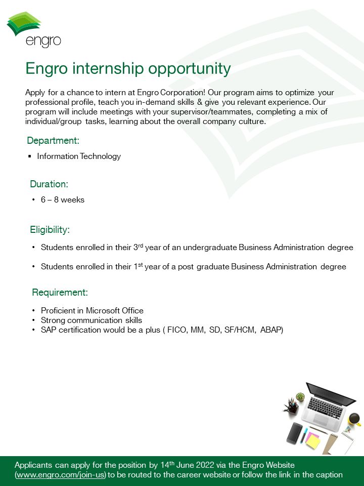 Engro Corporation Limited Jobs Jun 2022