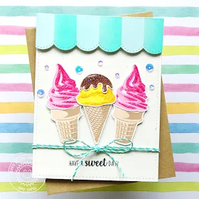 Sunny Studio Stamps: Two Scoops Ice Cream Parlor Inspired Card by Amy Yang