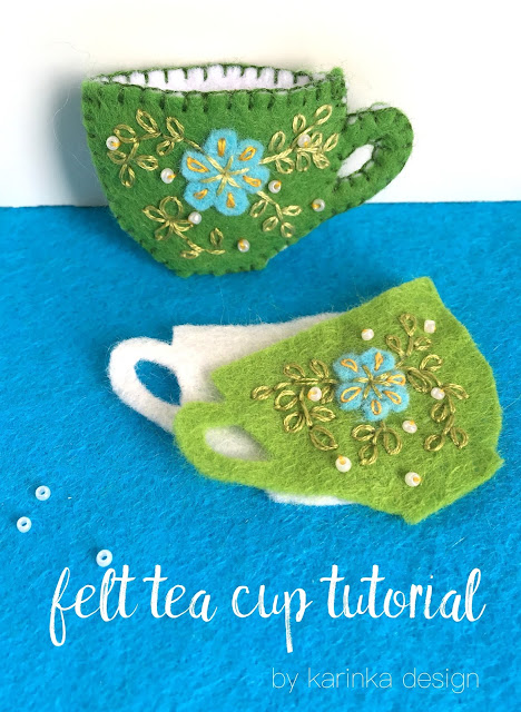 a mini tutorial on how to sew a felt tea cup