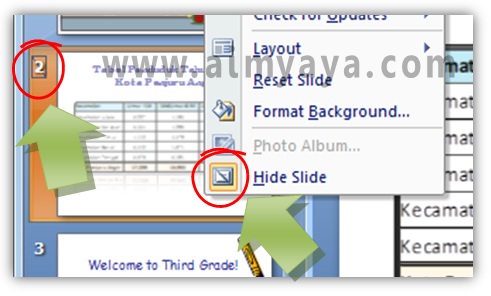  Gambar:  Status Hide slide presentasi powerpoint